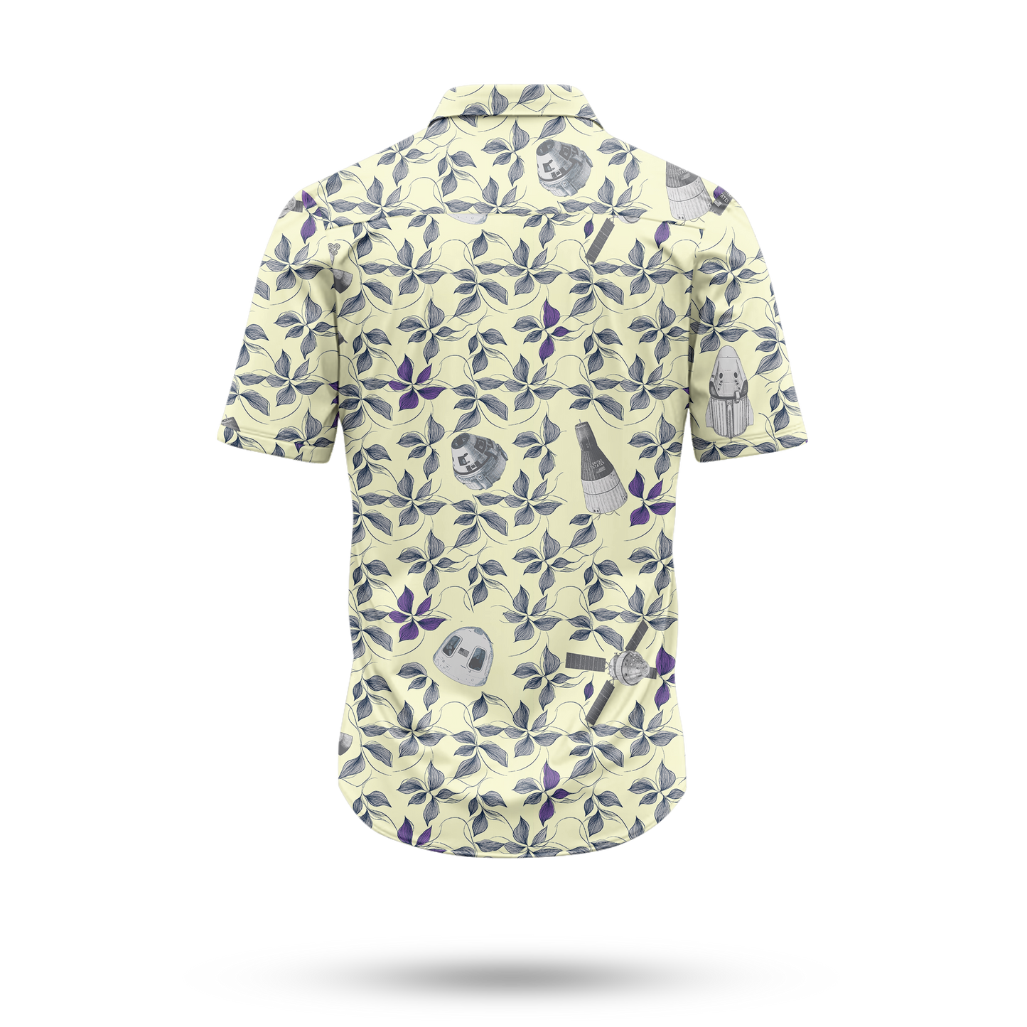 Space Capsules Hawaiian Shirt -Yellow - Cape Kennedy Clothing