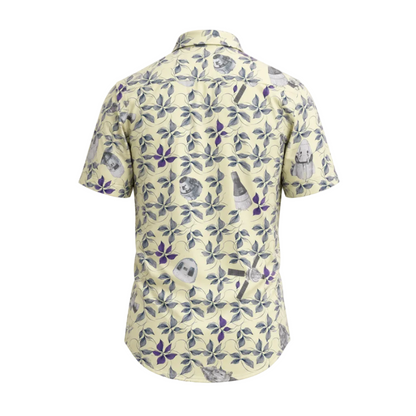 Space Capsules Hawaiian Shirt -Yellow - Cape Kennedy Clothing 