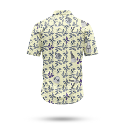 Space Capsules Hawaiian Shirt -Yellow - Cape Kennedy Clothing 