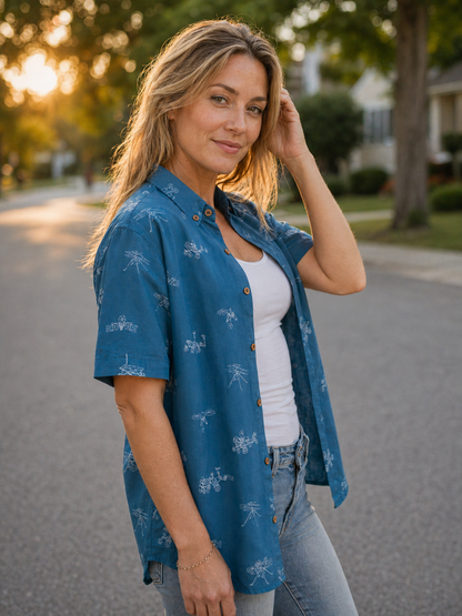 Mars Probes & Rovers Hawaiian Shirt (Teal) - Cape Kennedy Clothing 