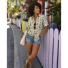 Space Capsules Hawaiian Shirt -Yellow - Cape Kennedy Clothing 
