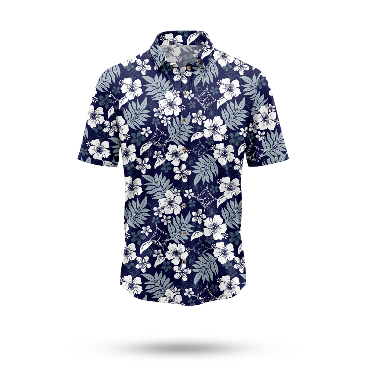 LSP Ohana Hawaiian shirt, front — NASA science missions and launch vehicles pattern