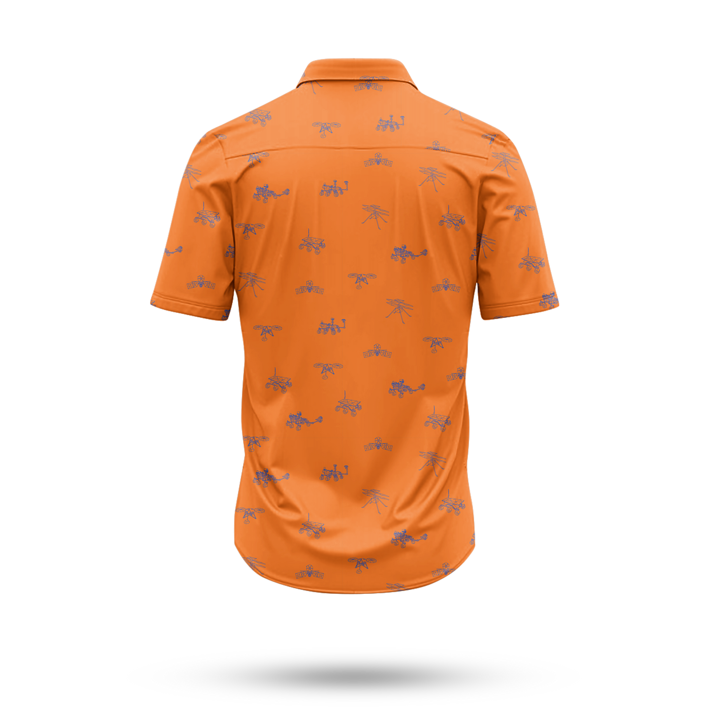 Mars Probes & Rovers Hawaiian Shirt [Orange] - Cape Kennedy Clothing 