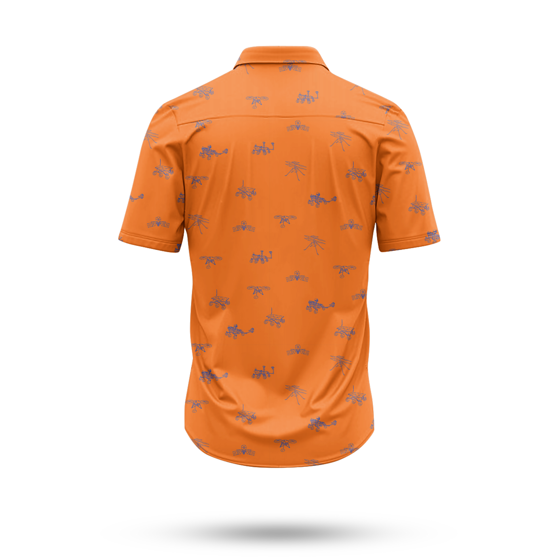 Mars Probes & Rovers Hawaiian Shirt [Orange] - Cape Kennedy Clothing 