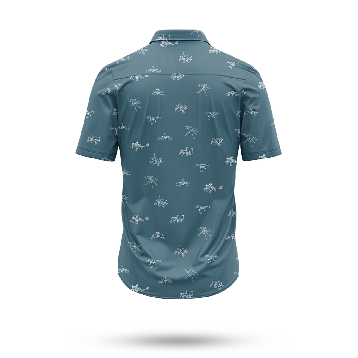 Mars Probes & Rovers Hawaiian Shirt (Teal) - Cape Kennedy Clothing 