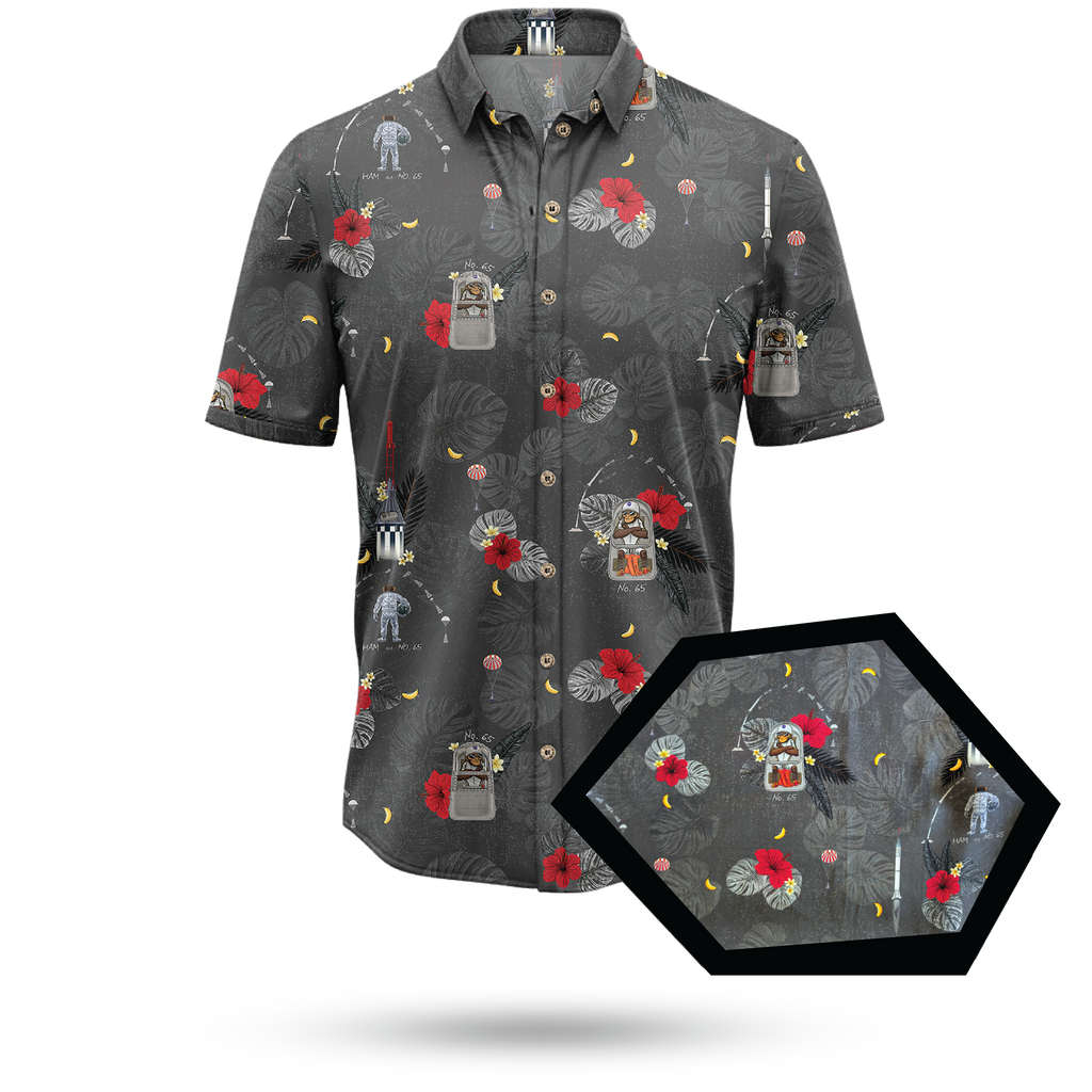 HAM the Space Chimp Hawaiian Shirt - Cape Kennedy Clothing 