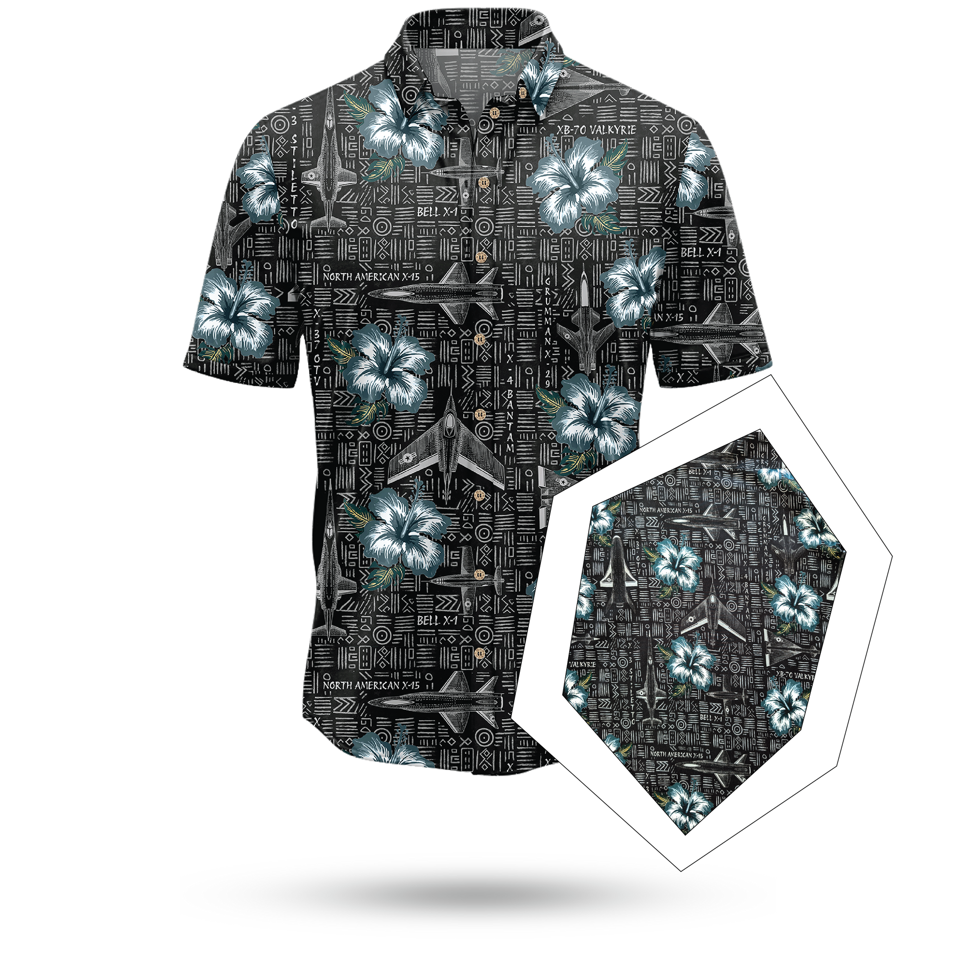X-Plane Tribal Hawaiian Shirt - Cape Kennedy Clothing 