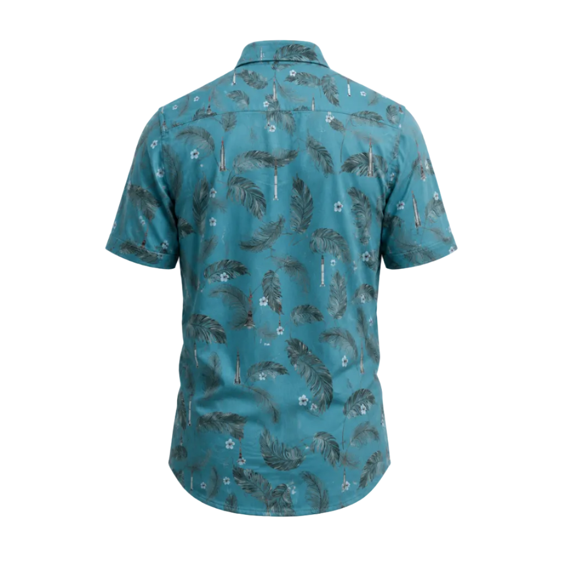 Project Mercury Aloha Shirt — Teal - Cape Kennedy Clothing 