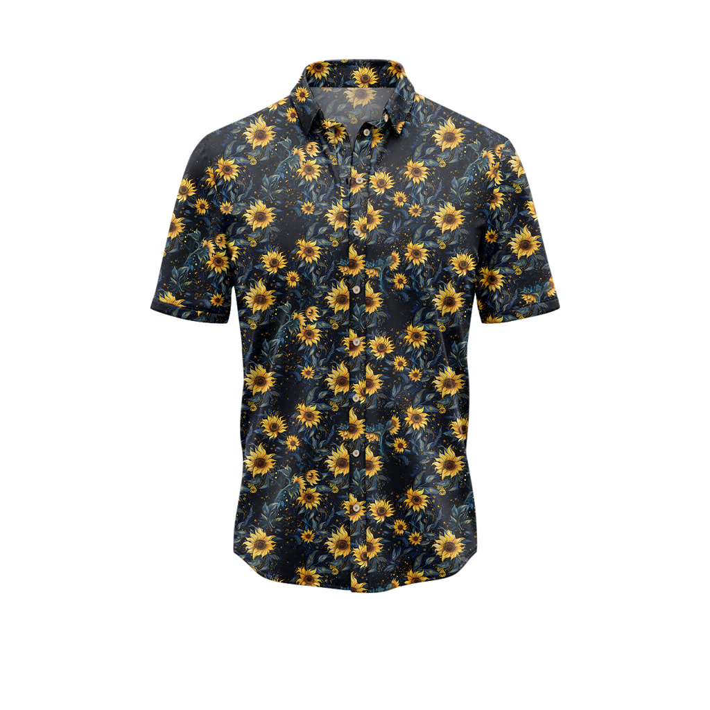 Starry Sunflower Hawaiian Shirt - Cape Kennedy Clothing 
