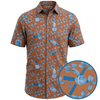 Space Capsules Hawaiian Shirt-Orange - Cape Kennedy Clothing 