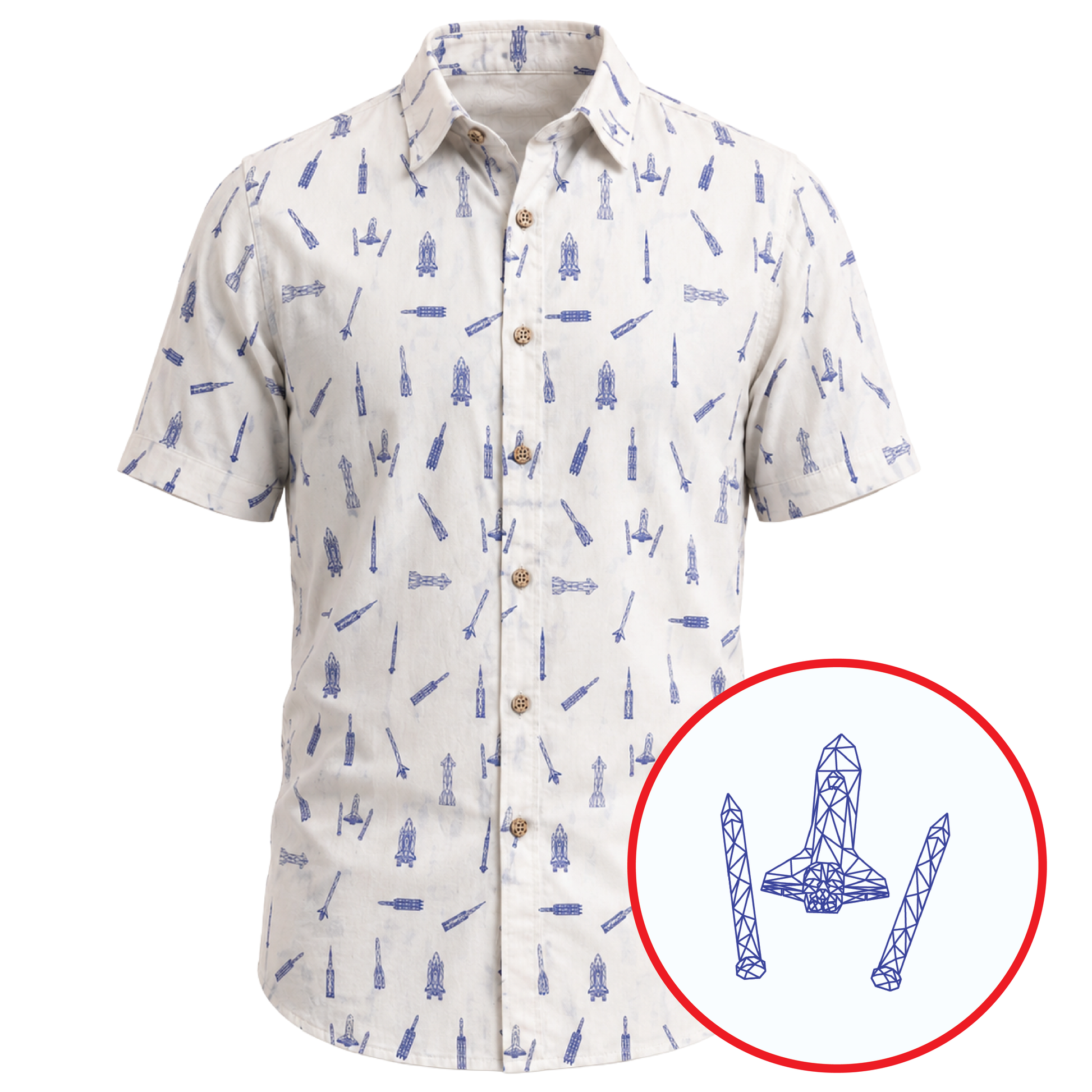 Polygonal Rockets — Indigo Blue - Cape Kennedy Clothing 