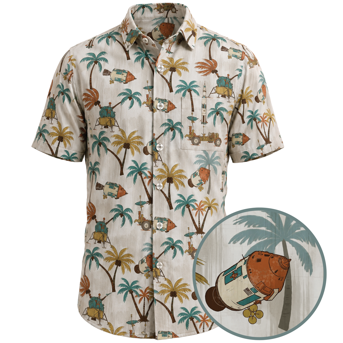Vintage Apollo Hawaiian shirt - retro Apollo program all-over print