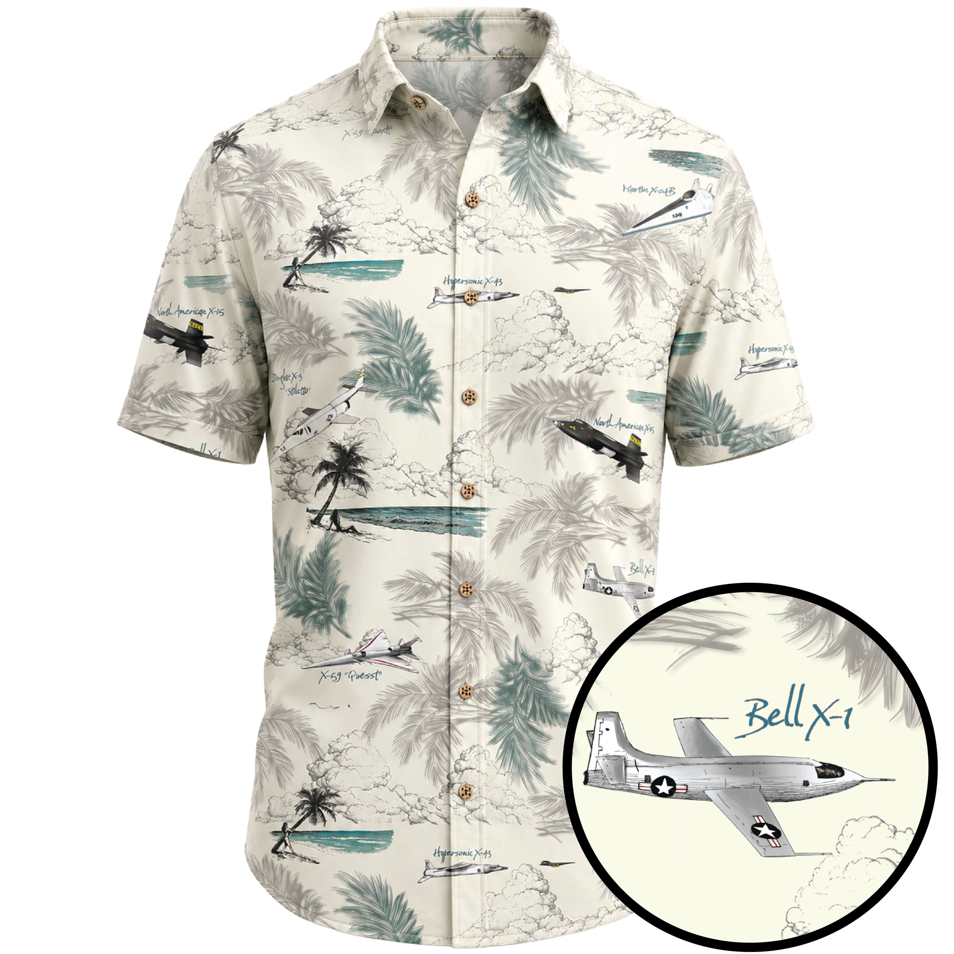 X-Planes Hawaiian Shirt - Cape Kennedy Clothing 
